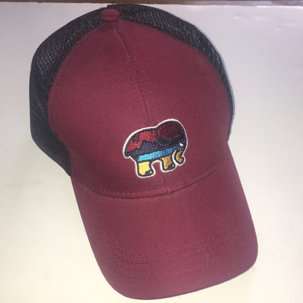 IVORY ELLA ADJUSTABLE STRAP BACK BALL CAP EMBROIDERED LOGO.
